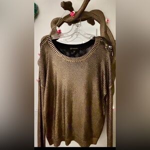INC International Concepts Metallic Gold Sweater